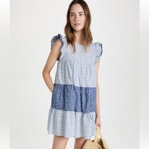 English Factory XS floral flutter sleeve mini dress.